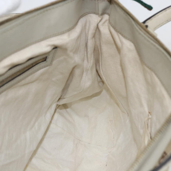 GUCCI Pretty GG Canvas Web Sherry Line Hand Bag Beige Gold 257349 Auth 155585