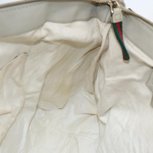 GUCCI Pretty GG Canvas Web Sherry Line Hand Bag Beige Gold 257349 Auth 155585