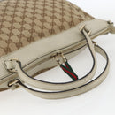 GUCCI Pretty GG Canvas Web Sherry Line Hand Bag Beige Gold 257349 Auth 155585-7
