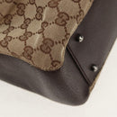 GUCCI GG Canvas Hand Bag Beige Silver 115007 Auth 155587V-15