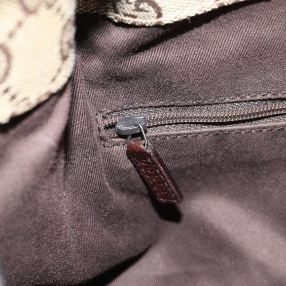 GUCCI GG Canvas Hand Bag Beige Silver 115007 Auth 155587V