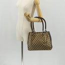 GUCCI GG Canvas Hand Bag Beige Silver 115007 Auth 155587V-22