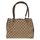 GUCCI GG Canvas Hand Bag Beige Silver 115007 Auth 155587V-2