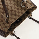 GUCCI GG Canvas Hand Bag Beige Silver 115007 Auth 155587V-6