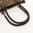 GUCCI GG Canvas Hand Bag Beige Silver 115007 Auth 155587V-7