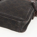 GUCCI GG Canvas Shoulder Bag Brown Silver Auth 155588-9
