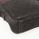 GUCCI GG Canvas Shoulder Bag Brown Silver Auth 155588-14