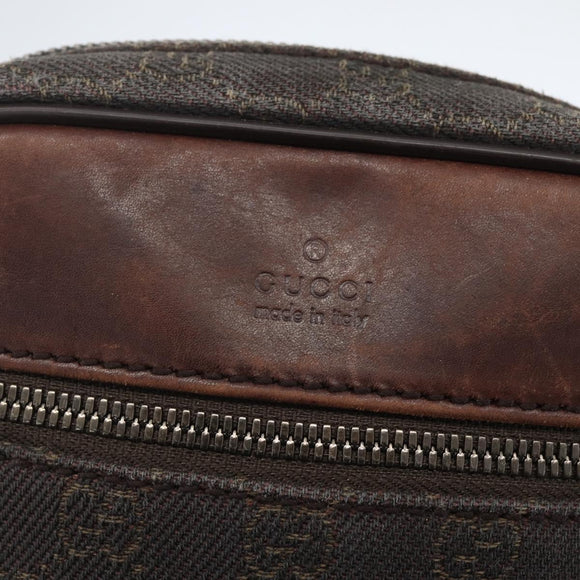 GUCCI GG Canvas Shoulder Bag Brown Silver Auth 155588