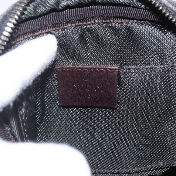 GUCCI GG Canvas Shoulder Bag Brown Silver Auth 155588