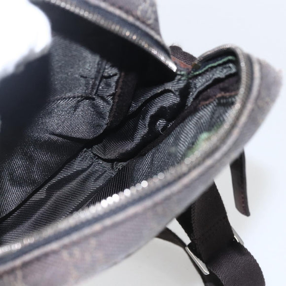 GUCCI GG Canvas Shoulder Bag Brown Silver Auth 155588