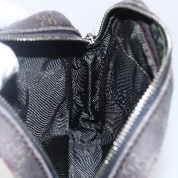 GUCCI GG Canvas Shoulder Bag Brown Silver Auth 155588