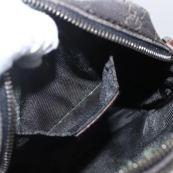 GUCCI GG Canvas Shoulder Bag Brown Silver Auth 155588