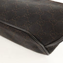 GUCCI GG Canvas Accessory Pouch Brown Silver 07198 Auth 155592V-11