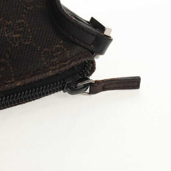 GUCCI GG Canvas Accessory Pouch Brown Silver 07198 Auth 155592V