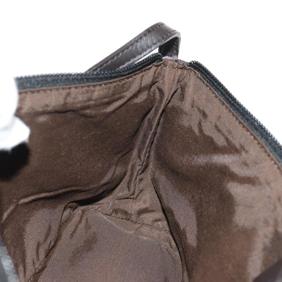 GUCCI GG Canvas Accessory Pouch Brown Silver 07198 Auth 155592V