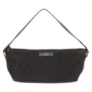 GUCCI GG Canvas Accessory Pouch Brown Silver 07198 Auth 155592V-2