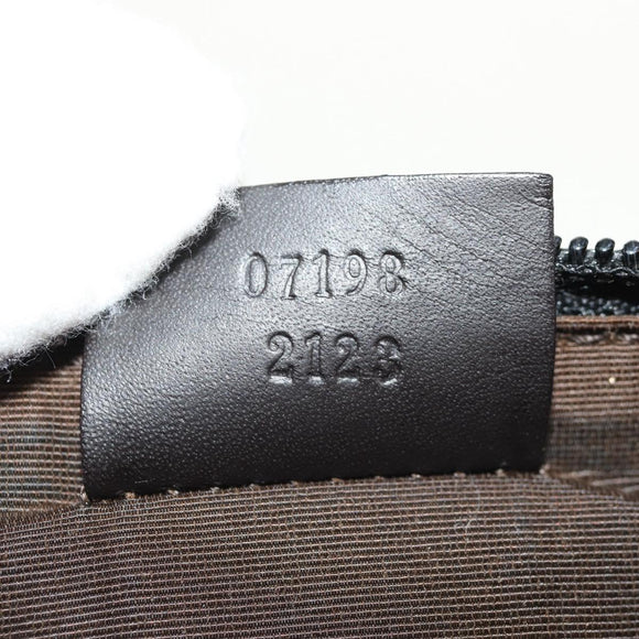 GUCCI GG Canvas Accessory Pouch Brown Silver 07198 Auth 155592V