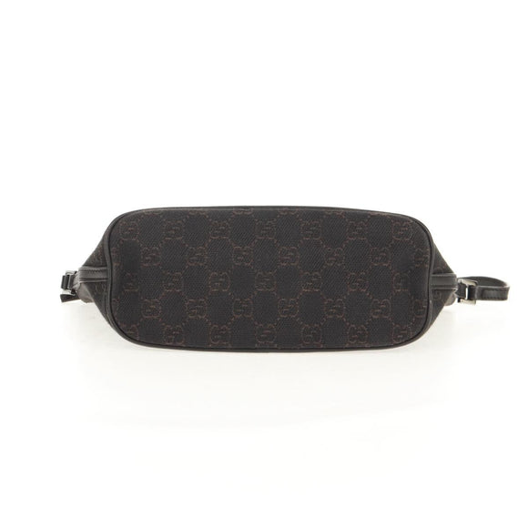 GUCCI GG Canvas Accessory Pouch Brown Silver 07198 Auth 155592V