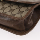 GUCCI GG Supreme Web Sherry Line Shoulder Bag PVC Beige Gold Auth 155593-11