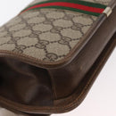 GUCCI GG Supreme Web Sherry Line Shoulder Bag PVC Beige Gold Auth 155593-12