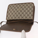 GUCCI GG Supreme Web Sherry Line Shoulder Bag PVC Beige Gold Auth 155593-15