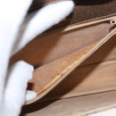 GUCCI GG Supreme Web Sherry Line Shoulder Bag PVC Beige Gold Auth 155593-21