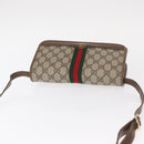 GUCCI GG Supreme Web Sherry Line Shoulder Bag PVC Beige Gold Auth 155593-6