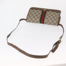 GUCCI GG Supreme Web Sherry Line Shoulder Bag PVC Beige Gold Auth 155593-7