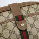 GUCCI GG Supreme Web Sherry Line Bag PVC Beige Gold 116 02 055 Auth 155594-15