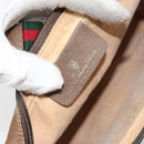 GUCCI GG Supreme Web Sherry Line Bag PVC Beige Gold 116 02 055 Auth 155594-17