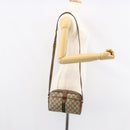 GUCCI GG Supreme Web Sherry Line Bag PVC Beige Gold 116 02 055 Auth 155594-23
