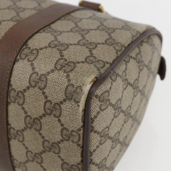 GUCCI GG Supreme Web Sherry Line Boston Bag PVC Beige Gold 39 02 006 Auth 155595