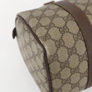 GUCCI GG Supreme Web Sherry Line Boston Bag PVC Beige Gold 39 02 006 Auth 155595-11