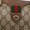 GUCCI GG Supreme Web Sherry Line Boston Bag PVC Beige Gold 39 02 006 Auth 155595-15