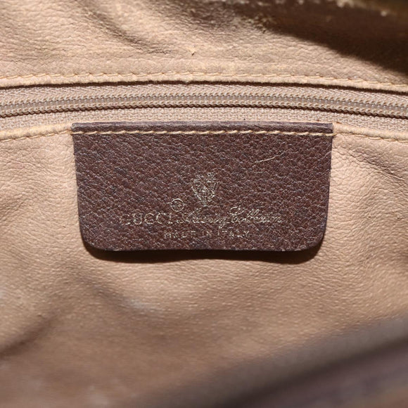 GUCCI GG Supreme Web Sherry Line Boston Bag PVC Beige Gold 39 02 006 Auth 155595