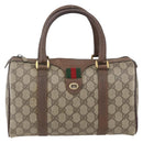 GUCCI GG Supreme Web Sherry Line Boston Bag PVC Beige Gold 39 02 006 Auth 155595-2