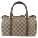 GUCCI GG Supreme Web Sherry Line Boston Bag PVC Beige Gold 39 02 006 Auth 155595-3