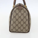 GUCCI GG Supreme Web Sherry Line Boston Bag PVC Beige Gold 39 02 006 Auth 155595-4