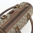 GUCCI GG Supreme Web Sherry Line Boston Bag PVC Beige Gold 39 02 006 Auth 155595-6