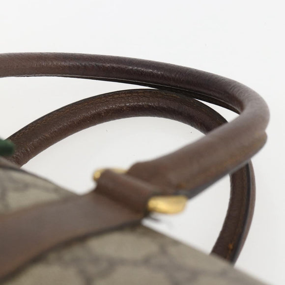 GUCCI GG Supreme Web Sherry Line Boston Bag PVC Beige Gold 39 02 006 Auth 155595