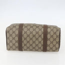 GUCCI GG Supreme Web Sherry Line Boston Bag PVC Beige Gold 39 02 006 Auth 155595-9