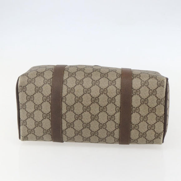 GUCCI GG Supreme Web Sherry Line Boston Bag PVC Beige Gold 39 02 006 Auth 155595