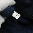 PRADA Canapa MM Hand Bag Denim Blue Gold Auth 155597-12
