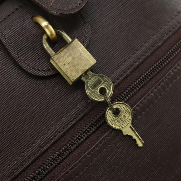 Burberrys Nova Check Boston Bag Canvas Beige Gold Auth 155598