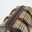 Burberrys Nova Check Boston Bag Canvas Beige Gold Auth 155598-6