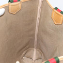 GUCCI Micro GG Supreme Web Sherry Line Tote Bag PVC Beige Red Auth 155601-16