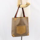 GUCCI Micro GG Supreme Web Sherry Line Tote Bag PVC Beige Red Auth 155601-20