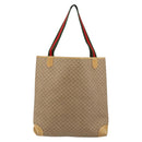 GUCCI Micro GG Supreme Web Sherry Line Tote Bag PVC Beige Red Auth 155601-3