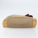 GUCCI Micro GG Supreme Web Sherry Line Tote Bag PVC Beige Red Auth 155601-9