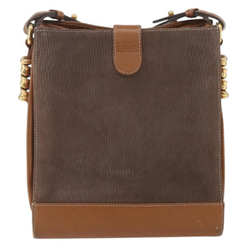 LOEWE Velazquez Shoulder Bag Leather Brown Gold Auth 155607 - 0